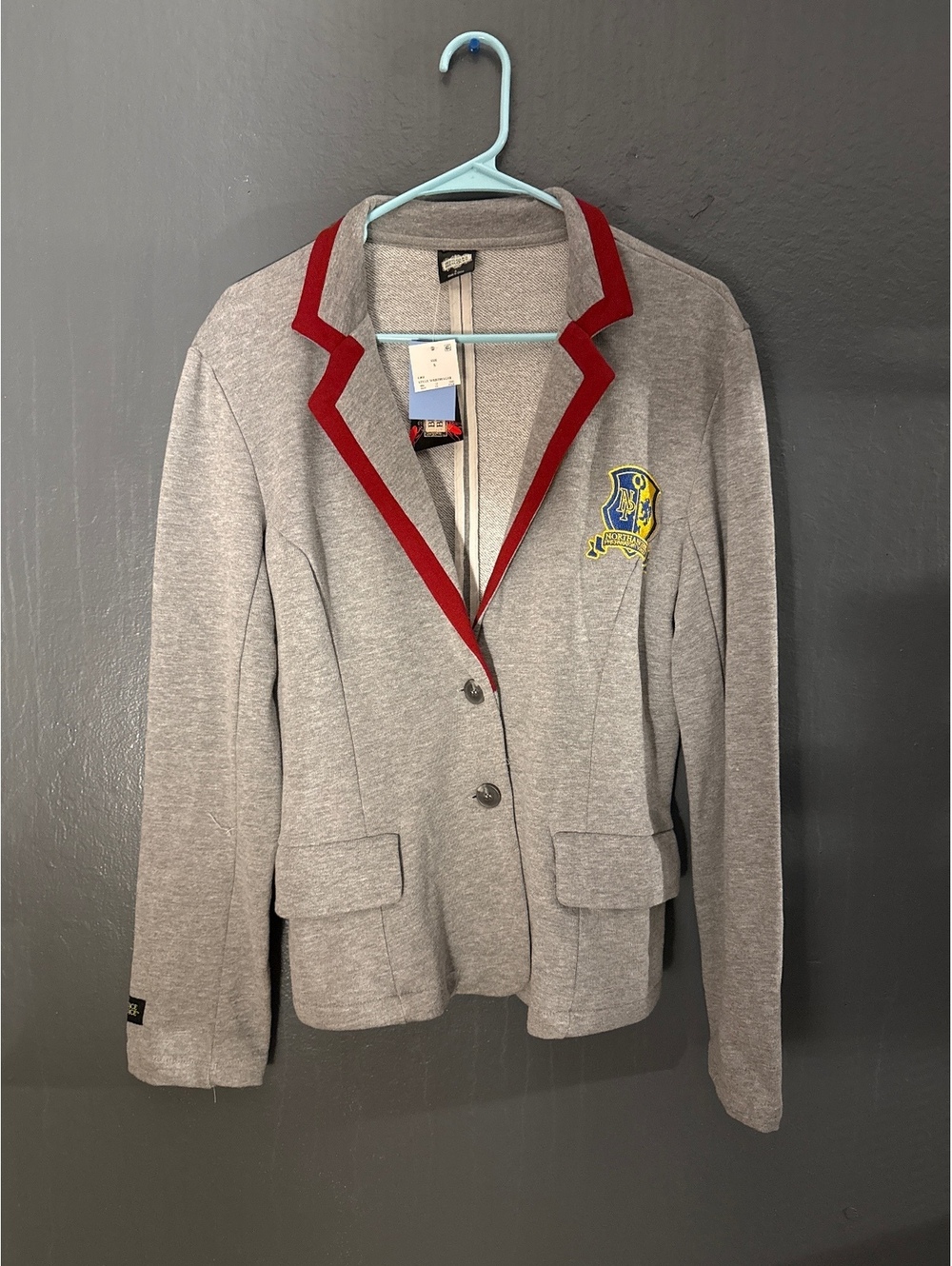 Beetlejuice Northanger Preparatory School Gray Blazer with Red Trim